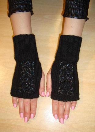 Стильные теплые митенки перчатки без пальцев - florin1 фото