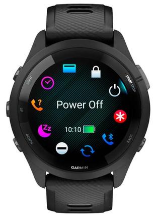 Спортивний годинник garmin forerunner 265 black bezel and case with black/powder gray silicone band2 фото