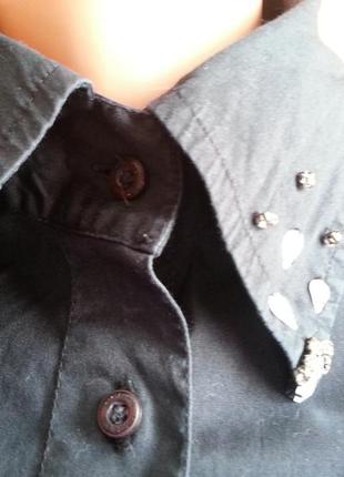 Черная,молодежная, коттоновая рубашка от бренда-sutherland.3 фото