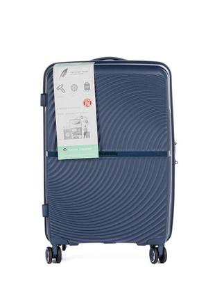 Чемодан большой синий на 4-х колесах поликарбонат 2m xl102-big