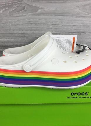 Крокс крокбенд радуга платформа crocs crocband platform rainbow clog2 фото