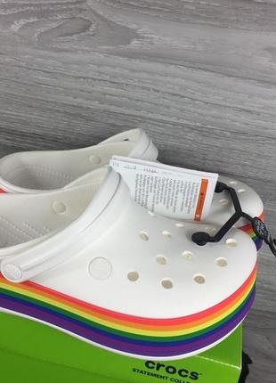 Крокс крокбенд радуга платформа crocs crocband platform rainbow clog3 фото