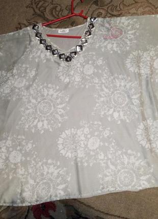 Асимметричная блузка-туника с трикотажной маечкой,большого размера,gina benotti7 фото