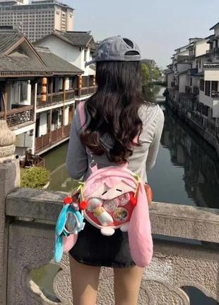 Рюкзак хацуне міку аніме 40х35 см плюш рожевий7 фото
