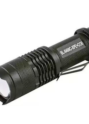 Тактичний кишеньковий ліхтар police 525/8468-хре+сов, li-ion акумулятор, zoom, зарядний пристрій micro usb, box8 фото
