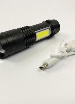 Тактичний кишеньковий ліхтар police 525/8468-хре+сов, li-ion акумулятор, zoom, зарядний пристрій micro usb, box10 фото