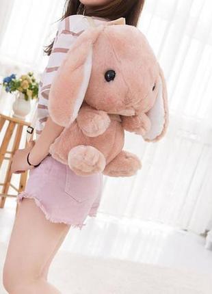 Мимишный плюшевый рюкзак зайка. разные цвета