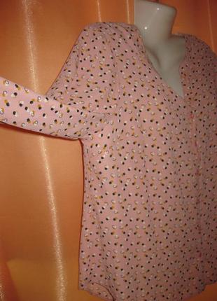 Приємна легка в горошок блузка сорочка на гудзиках розстібається papaya км1739 великий розмір 187 фото