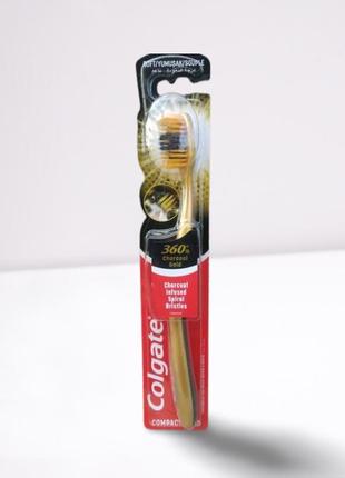 Зубная щетка colgate charcoal gold 360° soft (мягкая)1 фото