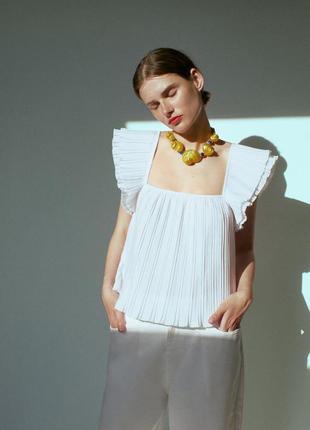 Плиссе топ блуза от zara