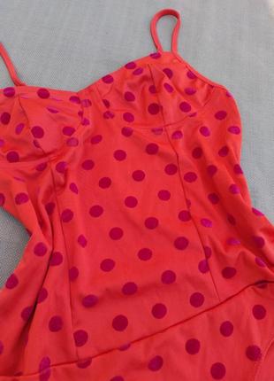 Боди в бархатный горох оранжевый