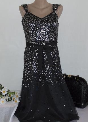 Макси платье с поясом per una паетки1 фото