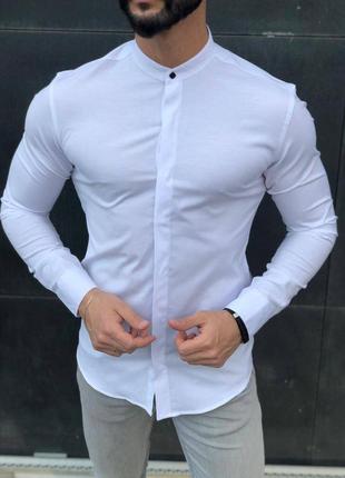 Чоловіча біла класична сорочка мужская классическая рубашка1 фото