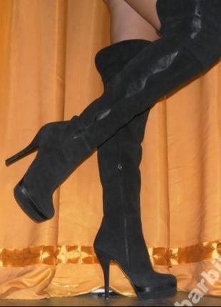 Натуральна замша італійські ботфорди primadonna