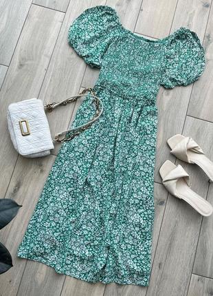 Натуральна віскозна сукня міді в гарний квітковий принт1 фото