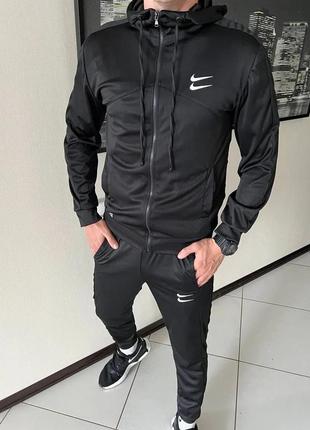 Осенний чёрный спортивный костюм комплект nike черный мужской костюм nike найк