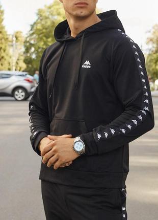 Спортивный костюм мужской kappa двухнить, каппа костюм черный