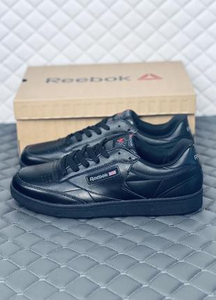 Кроссовки мужские черные кожаные reebok classic leather 44 размер2 фото