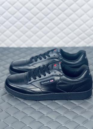 Кроссовки мужские черные кожаные reebok classic leather 44 размер7 фото