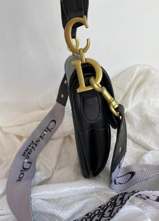 Брендова сумка christian dior saddle black beige7 фото