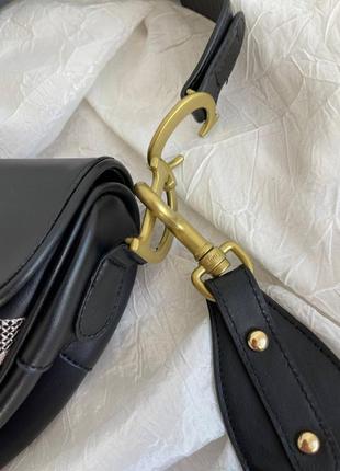 Брендова сумка christian dior saddle black beige6 фото