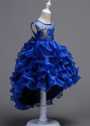 Пышное, нарядное, праздничное, воздушное платье синего цвета, р. 110-120 см.