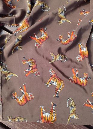 Шелковый шарф с тиграми2 фото