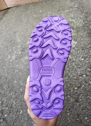 Дитячі високі чуні фіолетового кольору для дівчинки, чоботи на овчині3 фото