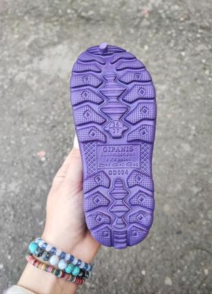 Дитячі чуні чобітки, зимові калоші доя дівчинки фіолетового кольору, зимове осіннє вуличне взуття7 фото