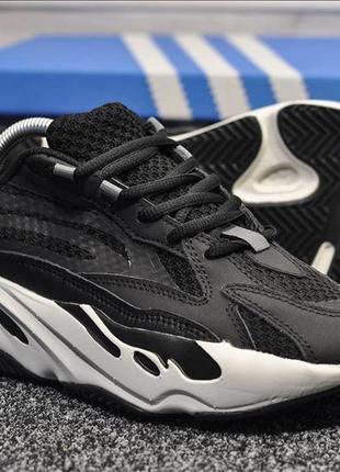 Мужские кроссовки adidas yeezy boost 700 black/white 1475