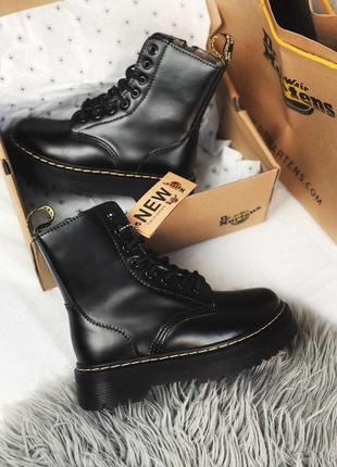 Dr.martens jadon black зимние кожаные ботинки мартинс с мехом/осень/зима/весна😍2 фото