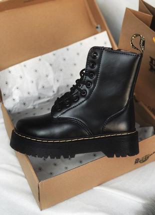 Dr.martens jadon black зимние кожаные ботинки мартинс с мехом/осень/зима/весна😍6 фото