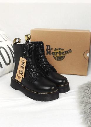 Dr.martens jadon black зимние кожаные ботинки мартинс с мехом/осень/зима/весна😍7 фото