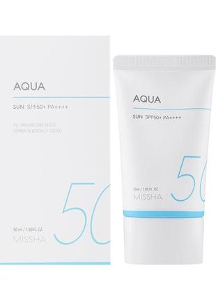 Сонцезахисний гель spf50+/pa+++ missha all around safe block aqua sun gel