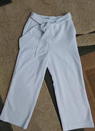 Белые кюлоты палаццо клеш беженые брюки ххс, хс, 32,34 размер1 фото