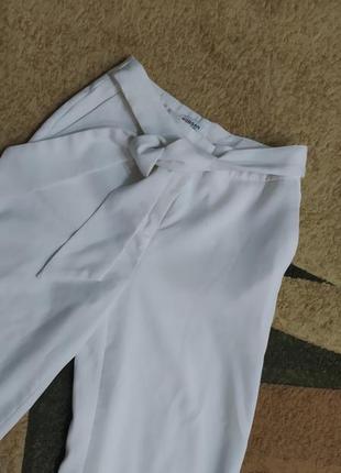 Белые кюлоты палаццо клеш беженые брюки ххс, хс, 32,34 размер3 фото