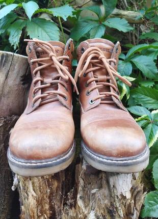 24 см - демисезонные кожаные ботинки travelin' шкіряні черевики6 фото