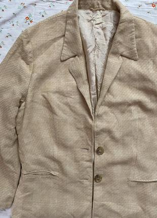 Винтажный летний льняной пиджак жакет, s-l2 фото