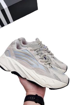 Кроссовки мужские adidas yeezy boost 700 light grey reflective свет серые🔥