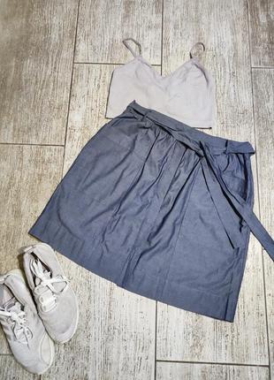 Спідниця юбка с большими карманами высокая посадка карго солнце клеш пышная колокол2 фото