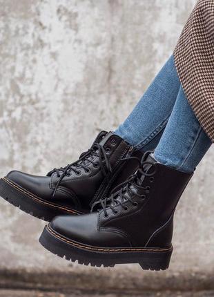 Зимние dr.martens женские кожаные ботинки на платформе с мехом/осень/зима/весна😍2 фото
