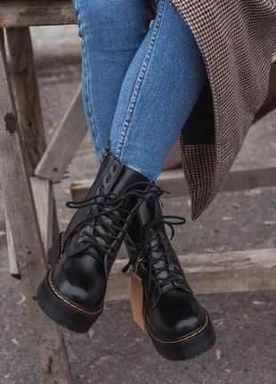 Зимние dr.martens женские кожаные ботинки на платформе с мехом/осень/зима/весна😍3 фото