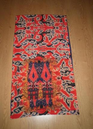 Изящный модный двухсторонний шёлковый шарф хомут jennifer pollock 100х55см