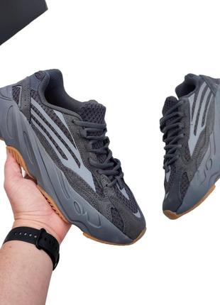 Мужские кроссовки adidas yeezy boost 700 grey brown reflective серые с коричневым🔥8 фото
