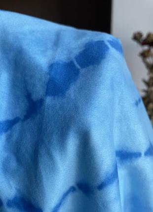 Юбка миди голубая tie dye от shein6 фото