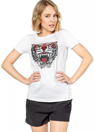 Футболка з тигром біла sublevel