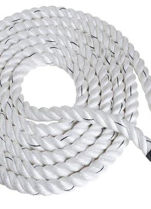 Канат тренувальний для кросфіта 9м battle rope white 50х93 фото