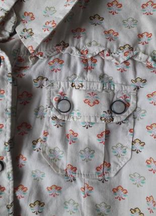 Хлопковая рубашка на кнопках для девочки 4-5 лет.3 фото
