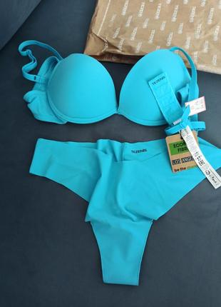 Бюстгатрер + трусы, tezenis, 75b с пуш-ап