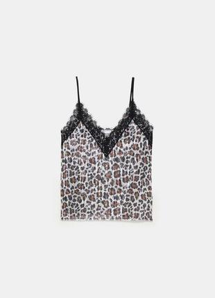 Принт camisole top топ с пайетками леопардовый принт zara!4 фото